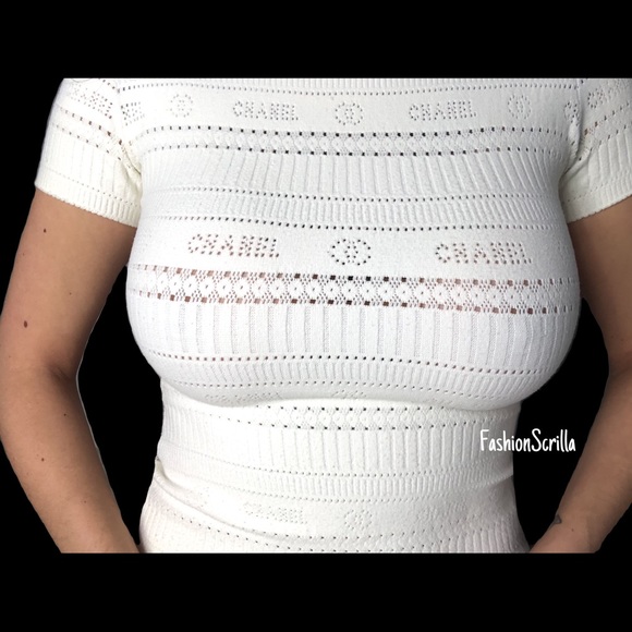 CHANEL Vintage Logo Monogram Y2K Top - Picture 2 of 11